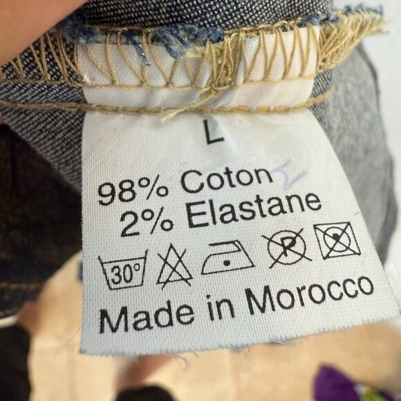 Vintage Denim Jacket Gold Embellished Rhinestone Accents Western Y2K Medium - Picture 12 of 13